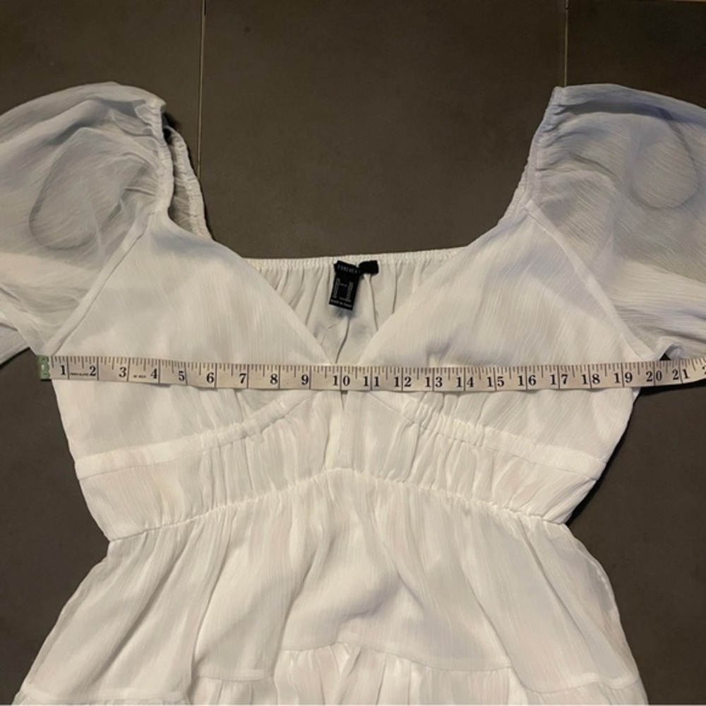 Forever 21 Vanilla Plunging‎ Tiered Babydoll Dress - Picture 4 of 5